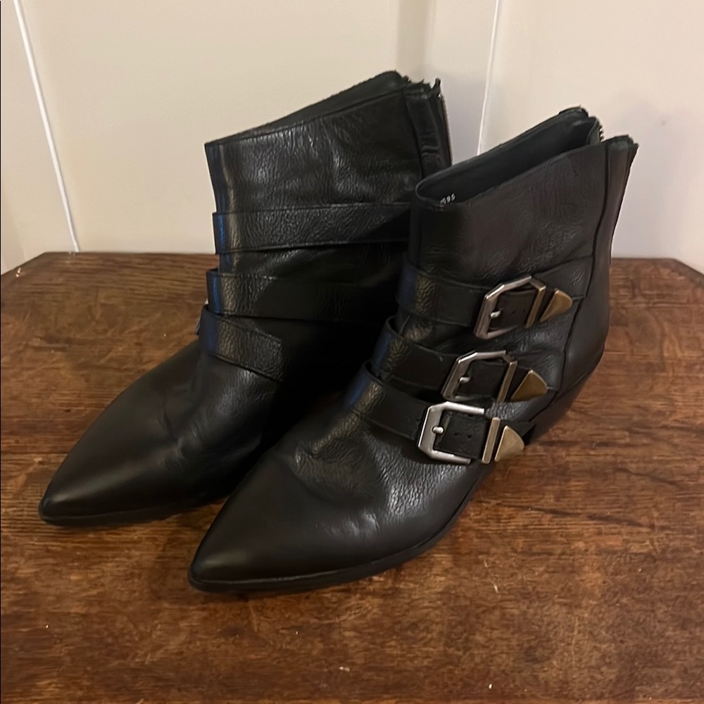 & Other Stories Black Ankle Boots with Buckles